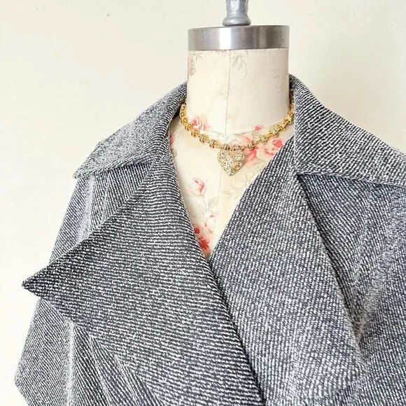 fever y2k gray preppy front tie wrap top womens‎ small - Picture 4 of 5